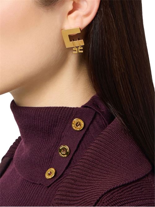 Orecchini dorati in metallo Elisabetta Franchi | OR03K56E2U95